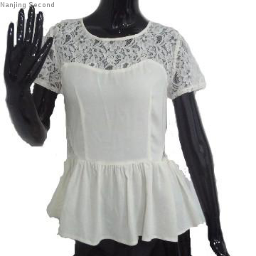 women\'s casual blouse with lace top