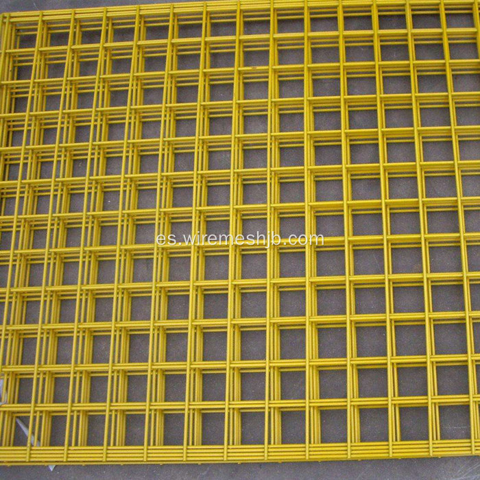 Paneles de malla de alambre soldada con autógena revestida del PVC del color amarillo