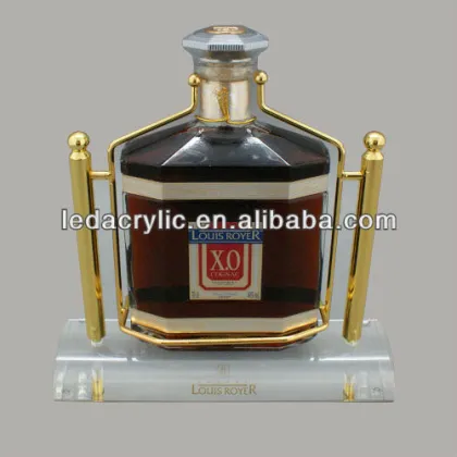 Acrylic Wine Bottle Holder with Metal Rack for Louis Royer XO