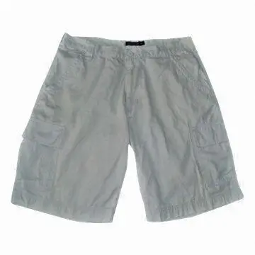 Men's cargo short pants, made of 90% cotton and 10% nylon shell