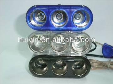 3 Port 12V Car Socket With USB Port