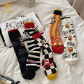 한국 버전 만화 강아지 대학 스타일 긴 양말