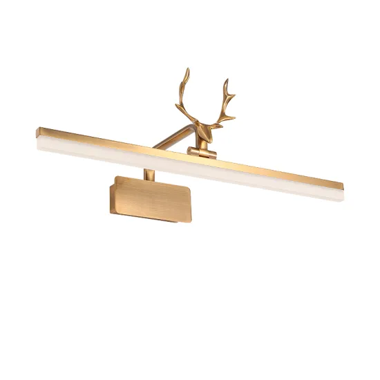 LED Bathroom Wall Lamp: Modern Iron & Stainless Vanity Mirror with Brushed Gold Light Fixture for Hotel Bathroom