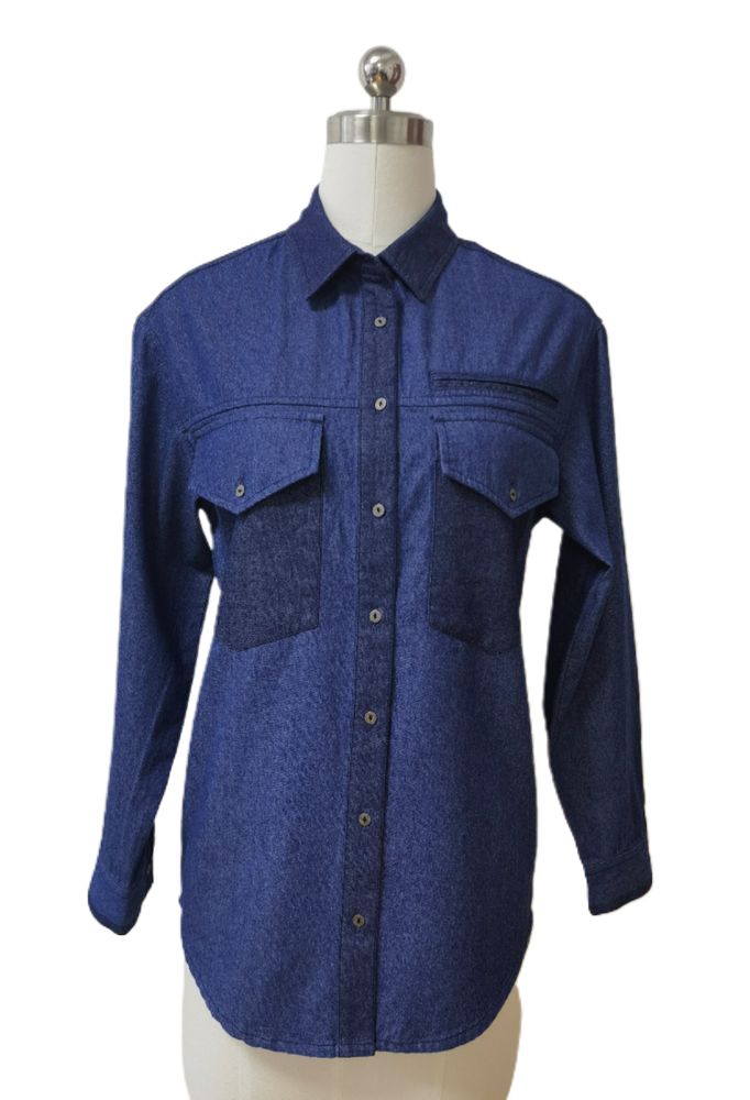 Cute and Comfortable Cotton Denim Blouse