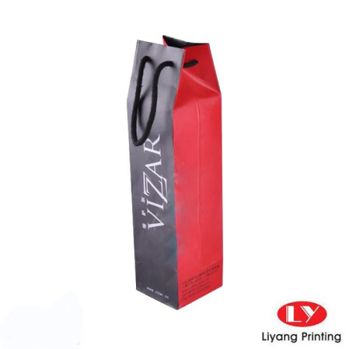 Paper Wine Bag with Handle for One Bottle