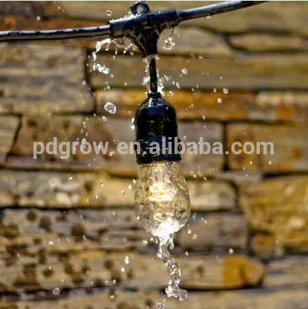 European cafe patio hanging outdoor waterproof globe led string lights with 24 bulbs