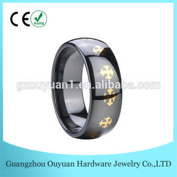 2016 Hot selling black ceramic ring fashion jewelry big black rings wholesale