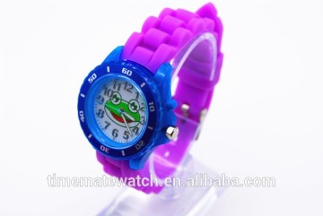 Quartz stainless steel buckle watch water resistant the frog flashing light kids watch