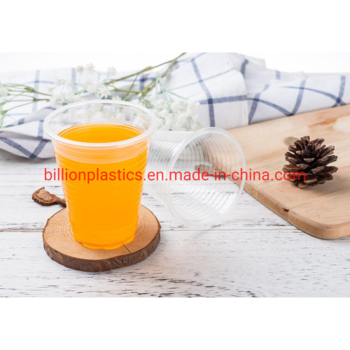 Transparent Black Plastic Spoons Disposable Plastic PP Cups for Drinks Juice or Coffee