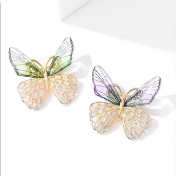 Fashion Butterfly Brosche Stifte mit transparenten Flügeln, Strasssteinen und Anti-Rutsch-Design für Strickjacke und Anzüge für Frauen