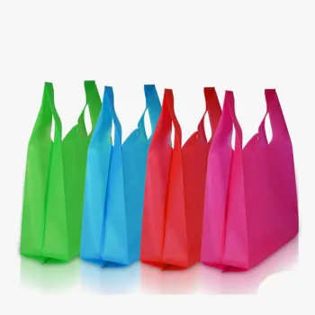 Eco-Friendly Folding Reusable Fabric Grocery Bag with Cut Non-Woven Vest TNT Bags
