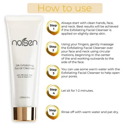 24K Gold Exfoliating Facial Cleanser with Aloe Vera and Vitamins