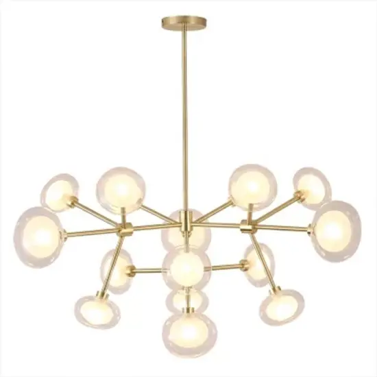 INSHINE Brass Transparent Suspended Pendant Light