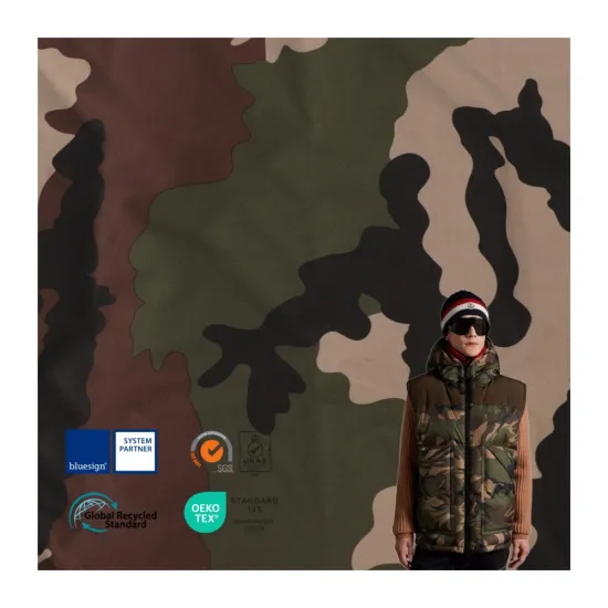 4-Way Stretch Digital Print Woven TPU Waterproof Windproof Warm Fabric for Hiking and Outdoor Camouflage Down Jackets
