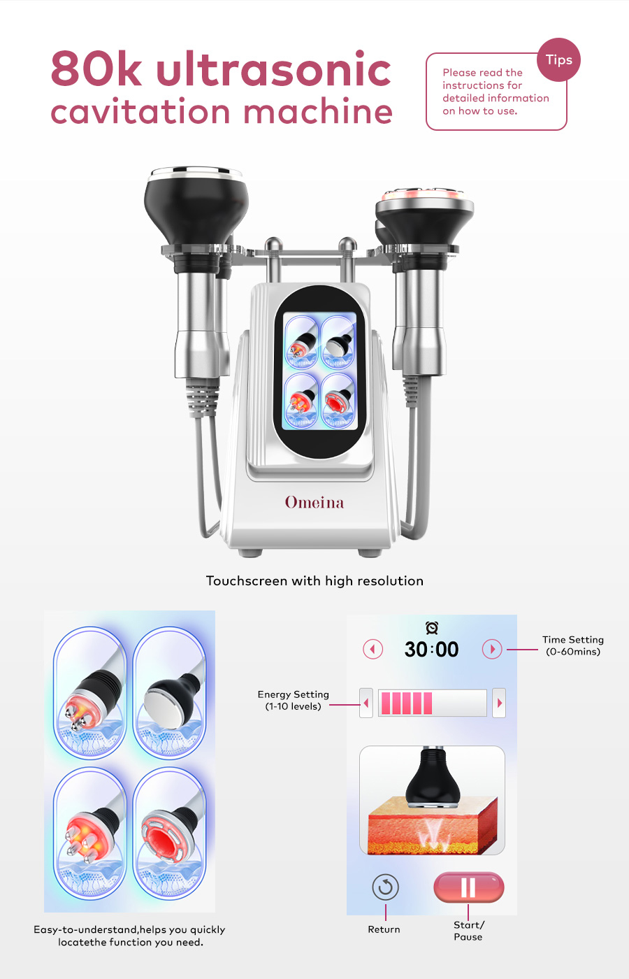 Omeina rf cavitation slimming machine
