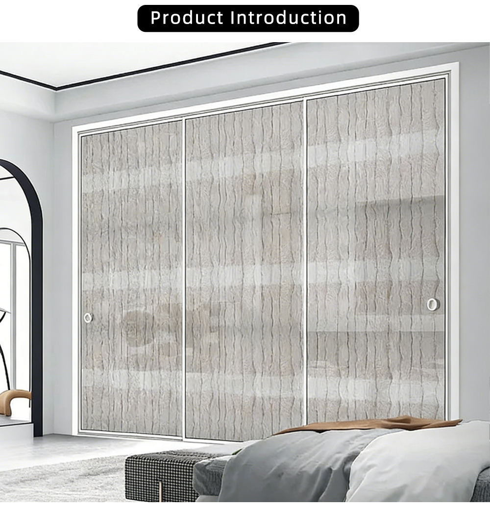Modern Minimalist Three Panel Glass Sliding Door YJ-P033 X