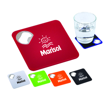 Customizable Plastic Coasters with Bottle Opener