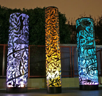 Aço inoxidável 304 Material Metal fosco grande Metal Garden escultura de luz