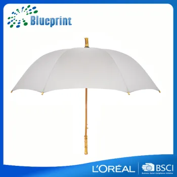 Luxury deco straight custom crafted bamboo handle umbrella