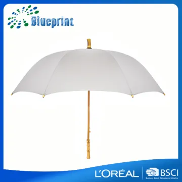 Luxury deco straight custom crafted bamboo handle umbrella