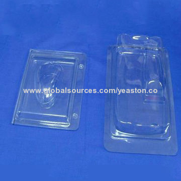 Flange folded blisters, made of PET, excellent transparency without any printing