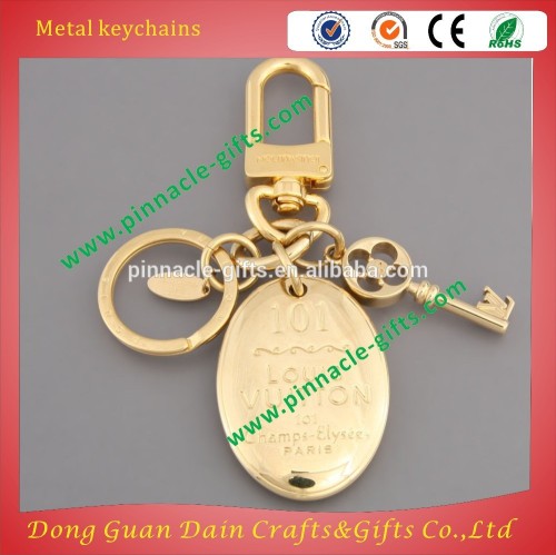 zinc alloy die-casting metal keychains with polish enamel