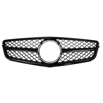 Black New Grille for Mercedes-Benz C-Class W204 Front Replacement