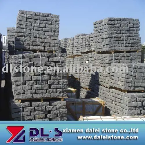 Black basalt pave stone