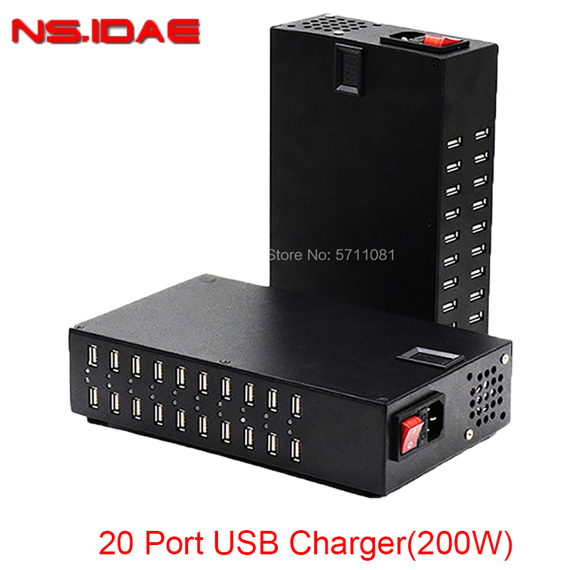 20 puertos USB Charger 200W Power