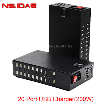 20 พอร์ตเครื่องชาร์จ USB 200W กำลัง