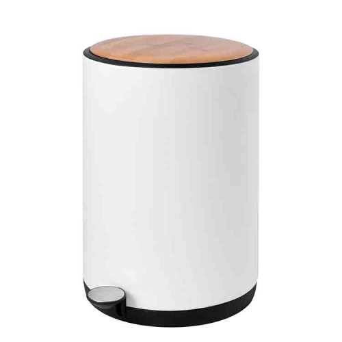 10L Round Shape Pedal Bin with Bamboo Lid