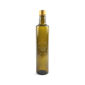 500 ml bouteille en verre d'huile d'olive ambre ronde