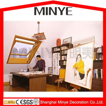 slope skylight center pivot opening single pane aluminum glass skylight