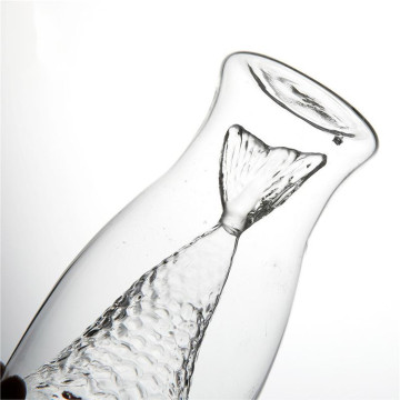 Transparent Mermaid Shaped Double Wall Water Bottle and Whiskey Glasses