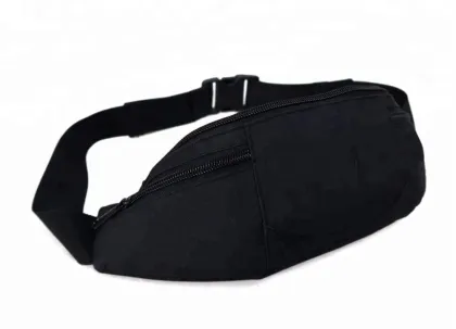 Durable black polyester outdoor custom waist bag