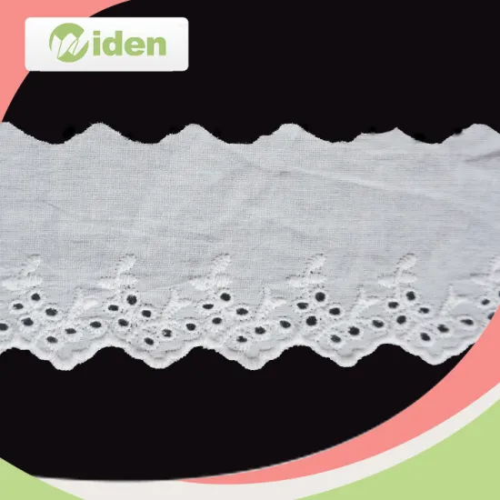 White Cotton Lace Embroidery Fabric in Dubai
