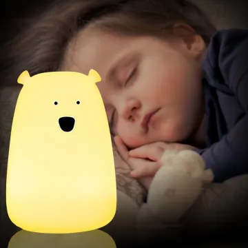 Big Bear USB Rechargeable Silicone LED Night Light for Bedroom or Desk