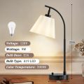 Rotatable Fabric Shade Nightstand Lamps Dual USB Charging
