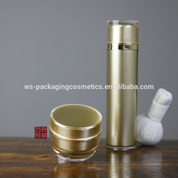 Cylinderical Plastic Acrylic 120ml Gold Toner Bottle