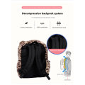 Faux fur backpack cheetah print pattern kids plush backpack wholesale bags