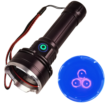 Lampe de poche LED UV UV à haute puissance à haute puissance LED 365 Nm avec 3 lumières LED