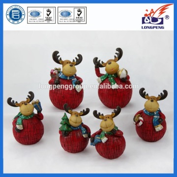 Polyresin Christmas Reindeer Decorations,Resin Reindeer Figurines for Winter Holiday Decorations