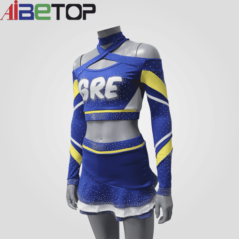 Blue all star cheerleading uniform 2piece cheerleader uniform3