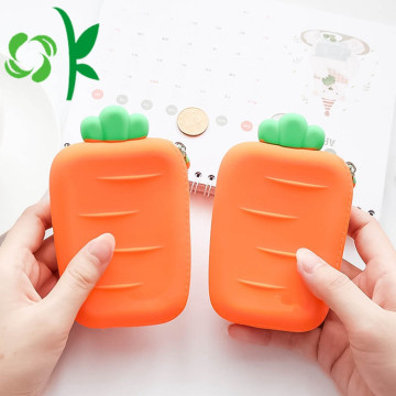 Newest Cute Carrot SIlicone Wallet Facy Coin Purse