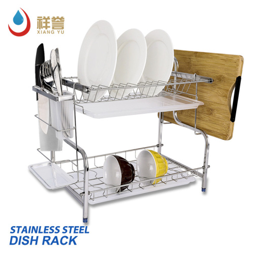 304 estante de secado de platos de acero inoxidable 2 niveles