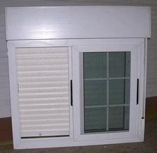 Wooden color barn sliding doors and windows with shutter