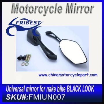 Universal Motorcycle Rearview Mirror For Nake Bike Black With E Mark FMIUN006
