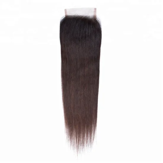 High Quality 100% Virgin Brazilian 10A Single Drawn Straight 4x4  Lace Frontal Closure