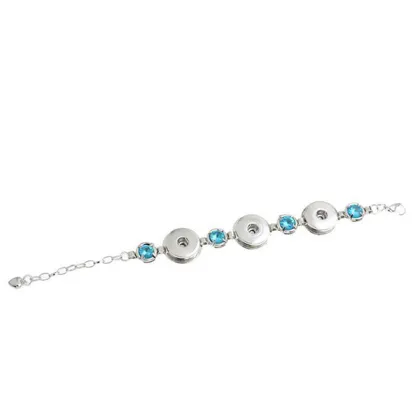 Silver Color Chain Bracelet Noosa Button Crystal Bracelet