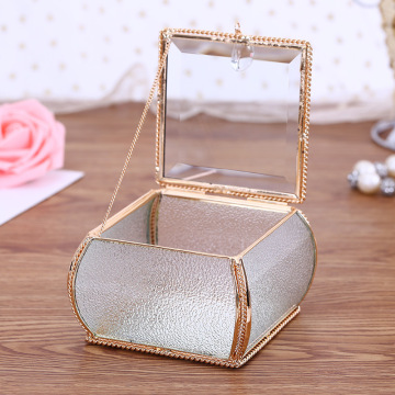 European Jewelry Storage Box Creative Clamshell Glass